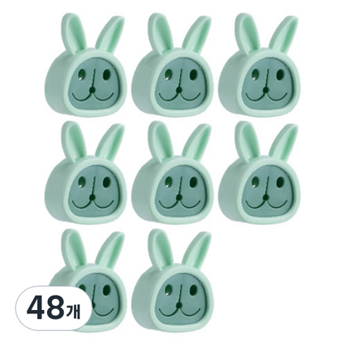 다용도 토끼 타올 플러그 홀더, 48개, 06 민트