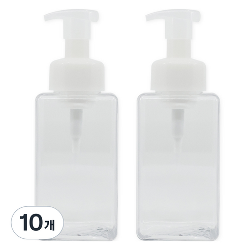 뉴앤룩 디스펜서 핸드워시 거품용기 450ml, 투명, 10개