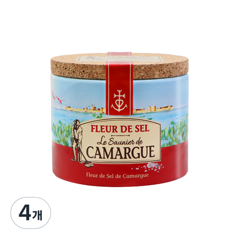 르쏘니에 드 까마르그 천일염 플뢰르 드 셀, 125g, 4개