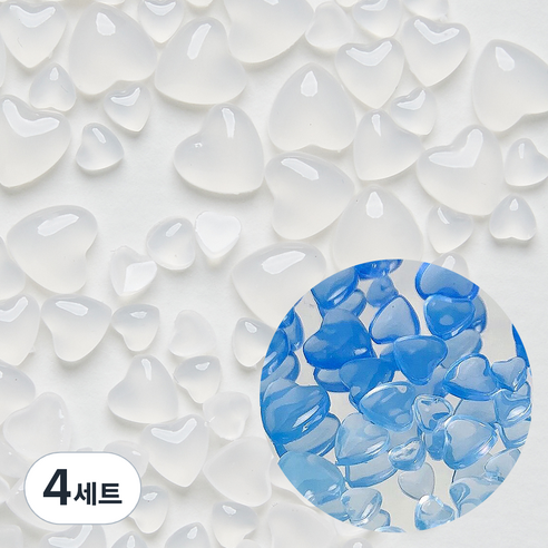 메이브라운 카멜레온 광변 하트 네일스톤, 블루, 4세트