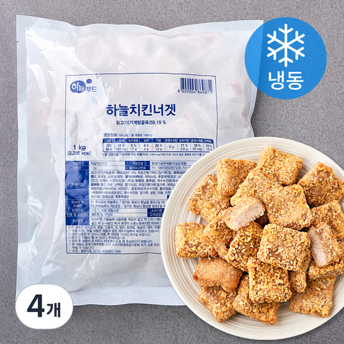 하늘푸드 하늘 치킨너겟 (냉동), 1kg, 4개