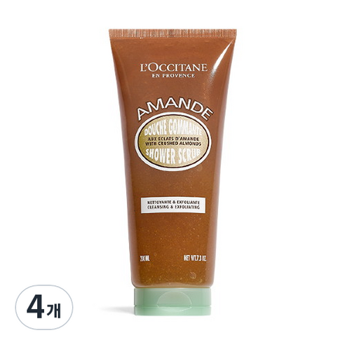 록시땅 아몬드 클렌징 앤 엑스폴리에이팅 샤워 스크럽, 200ml, 4개
