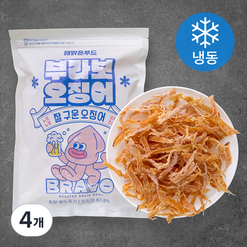 해맑은푸드 부라보 오징어 (냉동), 200g, 4개