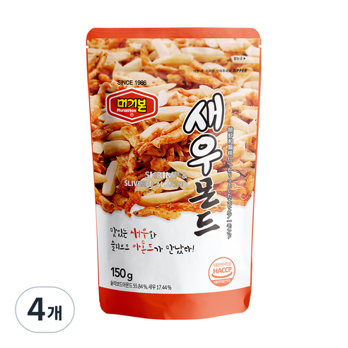 머거본 새우몬드 견과, 150g, 4개