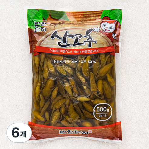 반찬단지 산고추, 500g, 6개