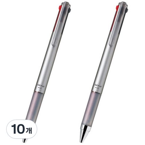 파이롯트 다기능 젤잉크 쥬스업 3색 다색펜 0.4mm, 실버, 10개