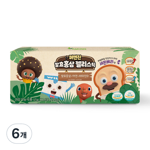 퍼멘진 발효홍삼 젤리스틱 14포, 6개, 210g