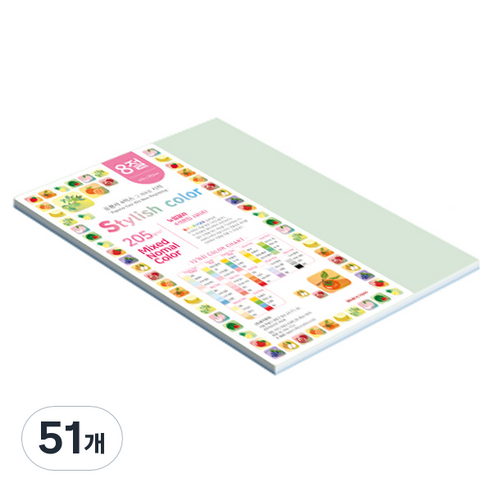 종이문화 SN 스타일리쉬 노멀 두꺼운 혼합색지 205g 06 Blue Tone, 51개