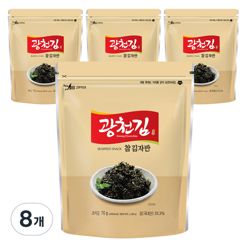 광천김 참 김자반, 70g, 8개