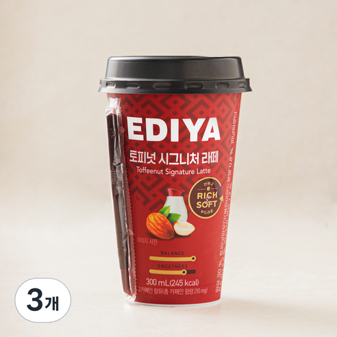 이디야 토피넛 시그니처 라떼, 3개, 300ml