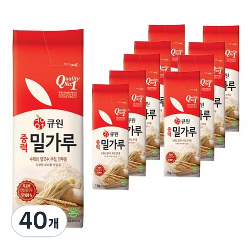 큐원 중력 밀가루, 1kg, 40개