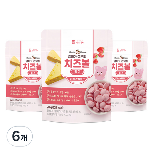 맛있는풍경 엄마가 선택한 치즈볼, 20g, 6개, 딸기맛