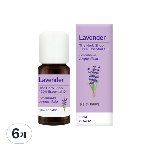 더허브샵 블렌딩 에센셜 오일 라벤더, 10ml, 6개