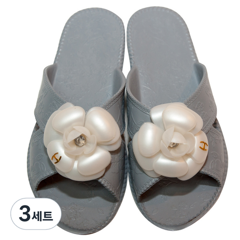 EVA 플라워 거실화, 그레이, 3세트