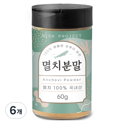 디쉬프로젝트 멸치분말, 6개, 60g
