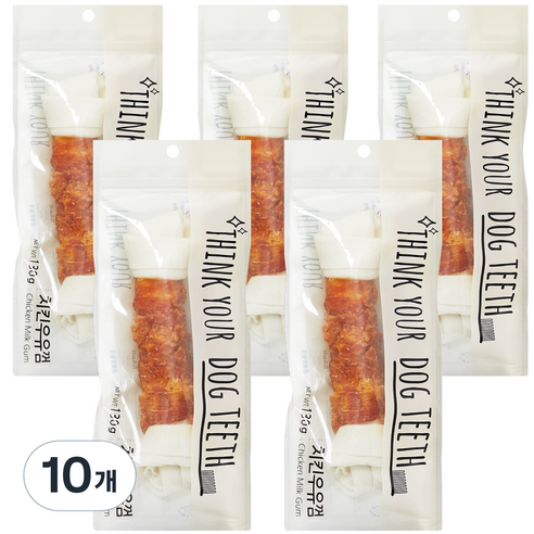 Think your dog teeth 딩고 우유 껌 130g, 치킨우유껌, 10개