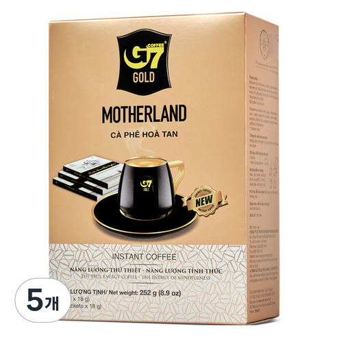 G7 골드 마더랜드 커피믹스, 18g, 14개입, 5개
