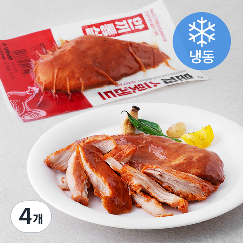 한끼통살 훈제 스윗레드 닭가슴살 (냉동), 100g, 4개