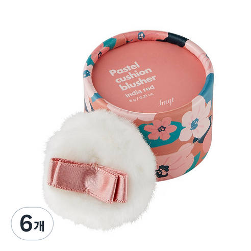 더페이스샵 파스텔 쿠션 블러셔 6g, 07 인디아레드, 6개