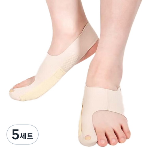 Noblee 바른발 엄지 발가락 분리 고정밴드 양발 세트 스킨, 5세트