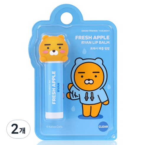 벨먼 카카오프렌즈 라이언 립밤, 프레시 애플, 4.5g, 2개