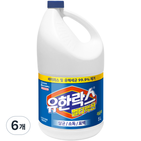 유한양행 락스 멀티액션 레귤러, 6개, 5L