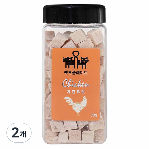 펫츠플레이트 반려동물 동결건조간식 트릿, 치킨맛, 70g, 2개