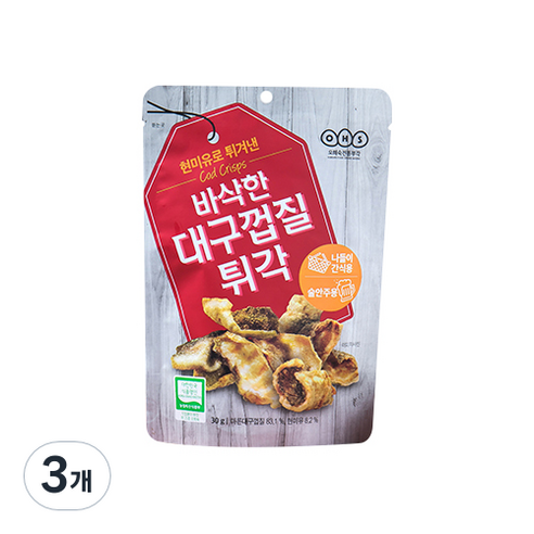오희숙 전통부각 바삭한 대구껍질 튀각, 3개, 30g
