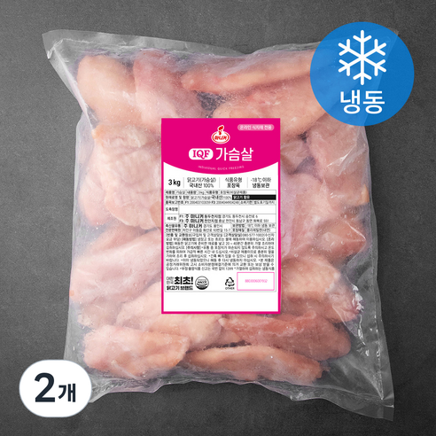 마니커 IQF 닭고기 가슴살 (냉동), 3kg, 2개
