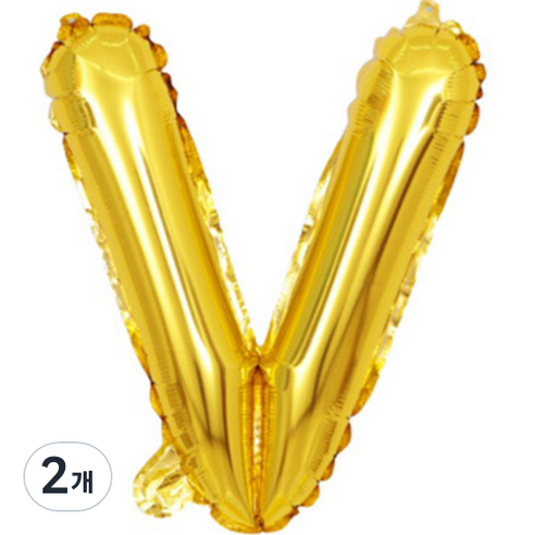 팡파티 레터링 알파벳 풍선 V 40cm, 골드, 2개