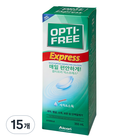 옵티프리 익스프레스 렌즈 세정액, 355ml, 15개