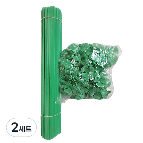 마켓감성 멀티컬러 풍선 홀더 100p + 막대 100p 세트, 그린, 2세트