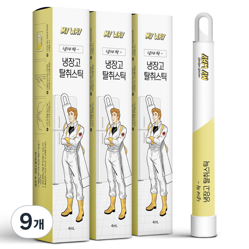 마이웨이 냉장고 탈취스틱 본품, 4ml, 9개