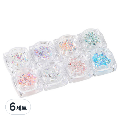 퍼니네일 달콤네일 러블리 곰돌이 파츠 세트 KN- P1007, 6세트, 혼합색상