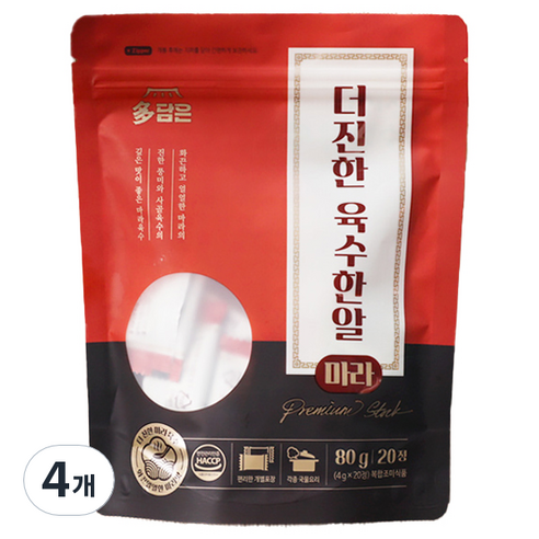 다담은 더진한 육수한알 마라맛 20p, 4개, 80g