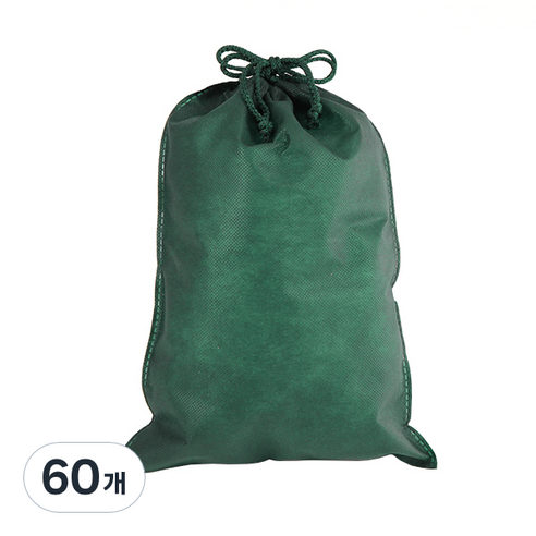 봄91 끈조리개 부직포백 25 x 35 cm, 그린, 60개입