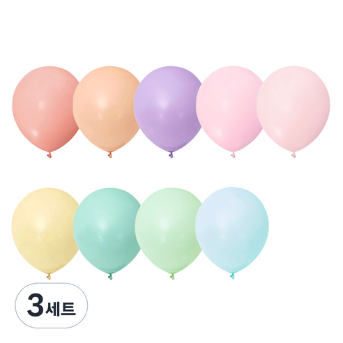 마카롱 풍선 30cm 100p 세트, 혼합색상, 3세트