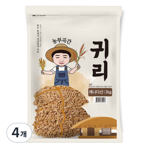 농부곡간 캐나다산 귀리, 3kg, 4개