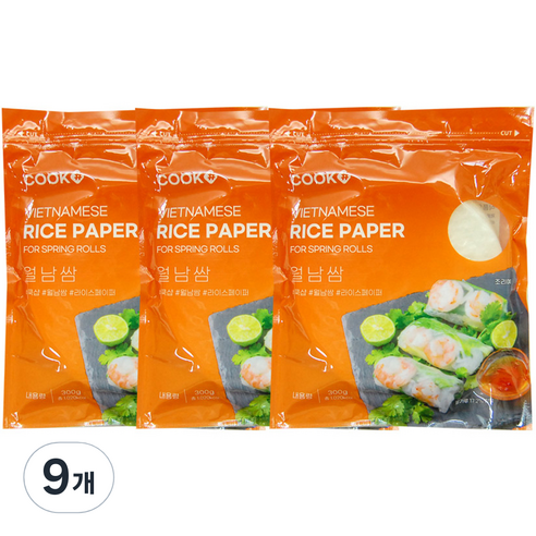 쿡샵 월남쌈 라이스페이퍼 원형, 300g, 9개