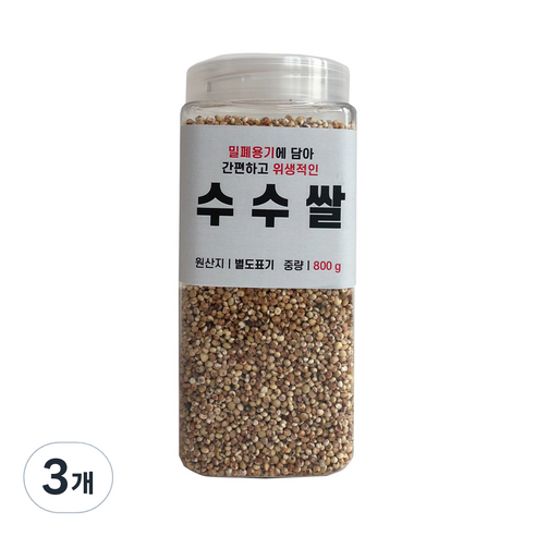 대한농산 통에담은 수수쌀, 800g, 3개