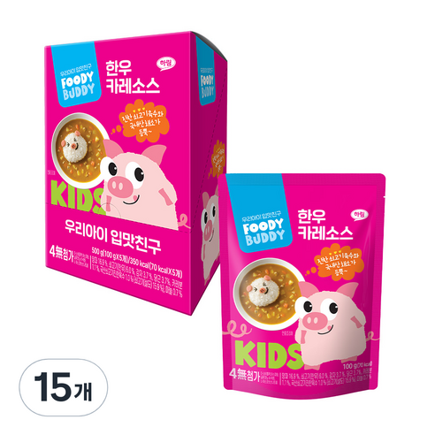 푸디버디 한우 카레 소스, 100g, 15개, 카레맛
