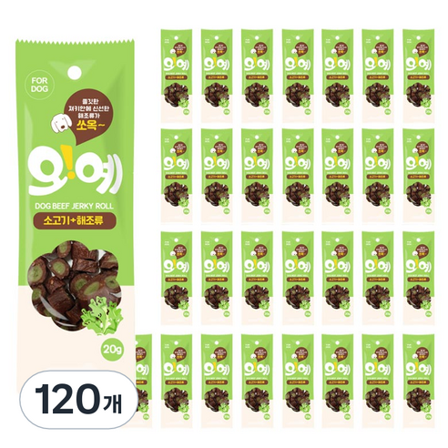 강아지 오예 간식, 혼합맛(소고기/해조류), 20g, 120개
