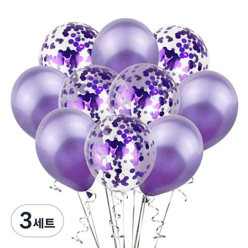 그래다다 파티 장식 풍선 10p 세트, 퍼플, 3세트