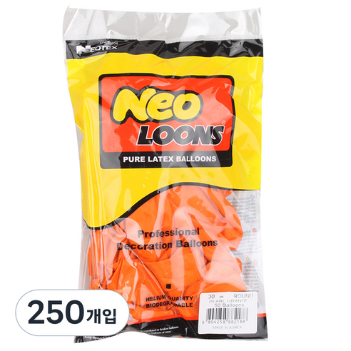 네오룬스 30 cm 라운드풍선, 펄 오렌지, 250개입
