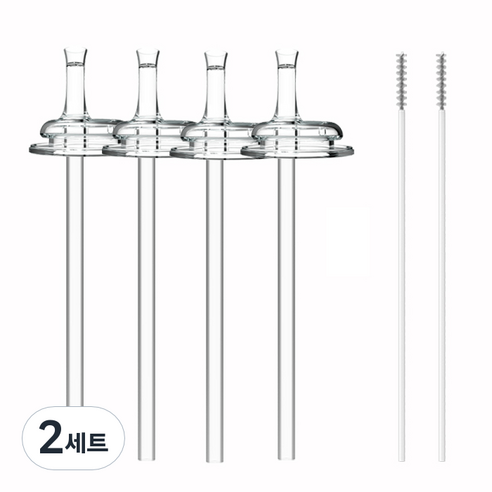 순수아 빨대꼭지 4p + 빨대 4p + 솔 2p 세트, 2세트, 혼합색상