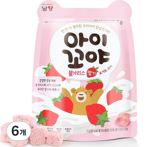 아이꼬야 남양 불가리스 요거트 과자 17g, 딸기, 6개