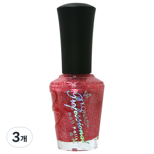 코나드 프로페셔널 레귤러 네일 폴리쉬 15ml, 샤이닝레드 펄, 3개