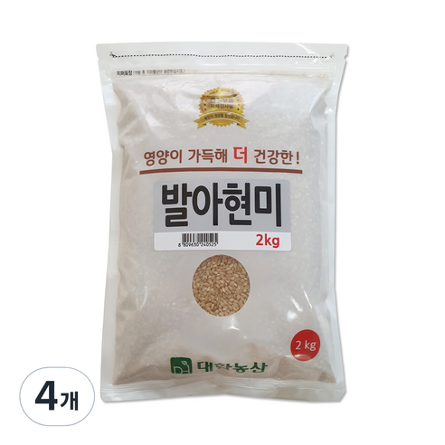 대한농산 발아현미, 2kg, 4개
