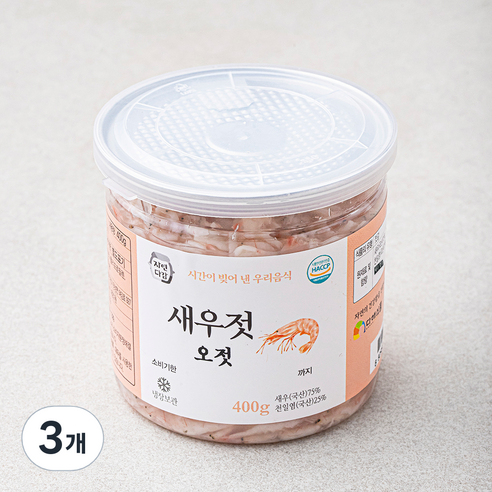 자연다감 새우젓 오젓, 400g, 3개
