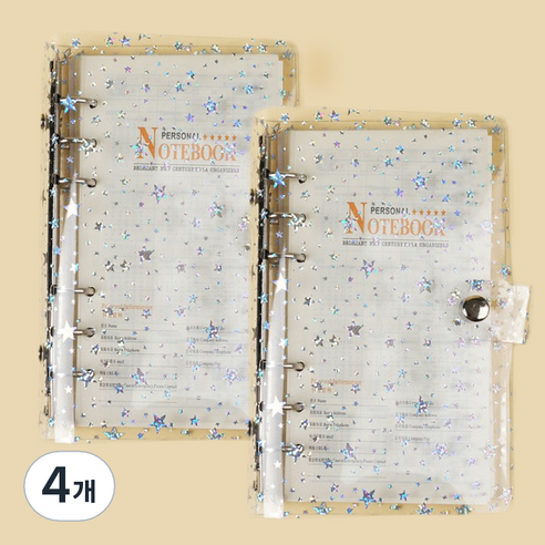 마다꾸미 투명 다이어리 용돈 챌린지 바인더 6공, 06 A6 스타, 4개